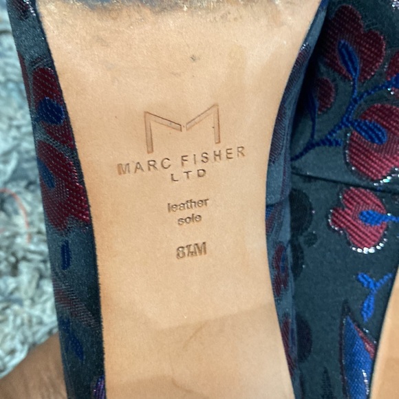 Mark Fisher pointed toe square block heel fabric upper leather sole size 8.5. - Picture 9 of 12